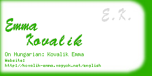 emma kovalik business card